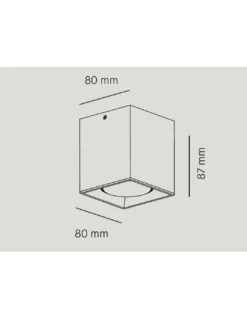 Aplique de techo de aluminio con acabado aluminio negro satinado 2700K - Mini Dau - Milán