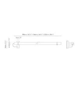 Aplique lineal Solid W - B.lux - Lámpara de pared LED para iluminación de cuadros y zonas decorativas