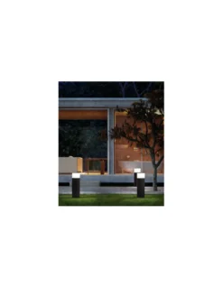 Baliza Datna - Faro - Lámpara de exterior sobremuro LED, gris oscuro