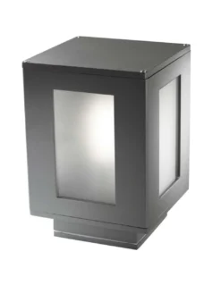 Baliza de exterior Alfil – FORLIGHT – Moderna lámpara de aluminio antracita, E27 IP44, Altura: 22 cm