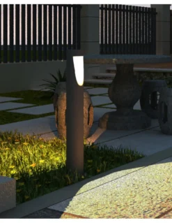 Baliza de exterior Bot - Iberlamp - Diseño antracita, altura: 82 cm
