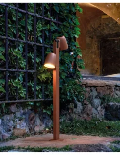Baliza de exterior Nut – Bover – Lámpara de exterior moderna con 2 luces, Altura: 90 cm, LED regulable Triac