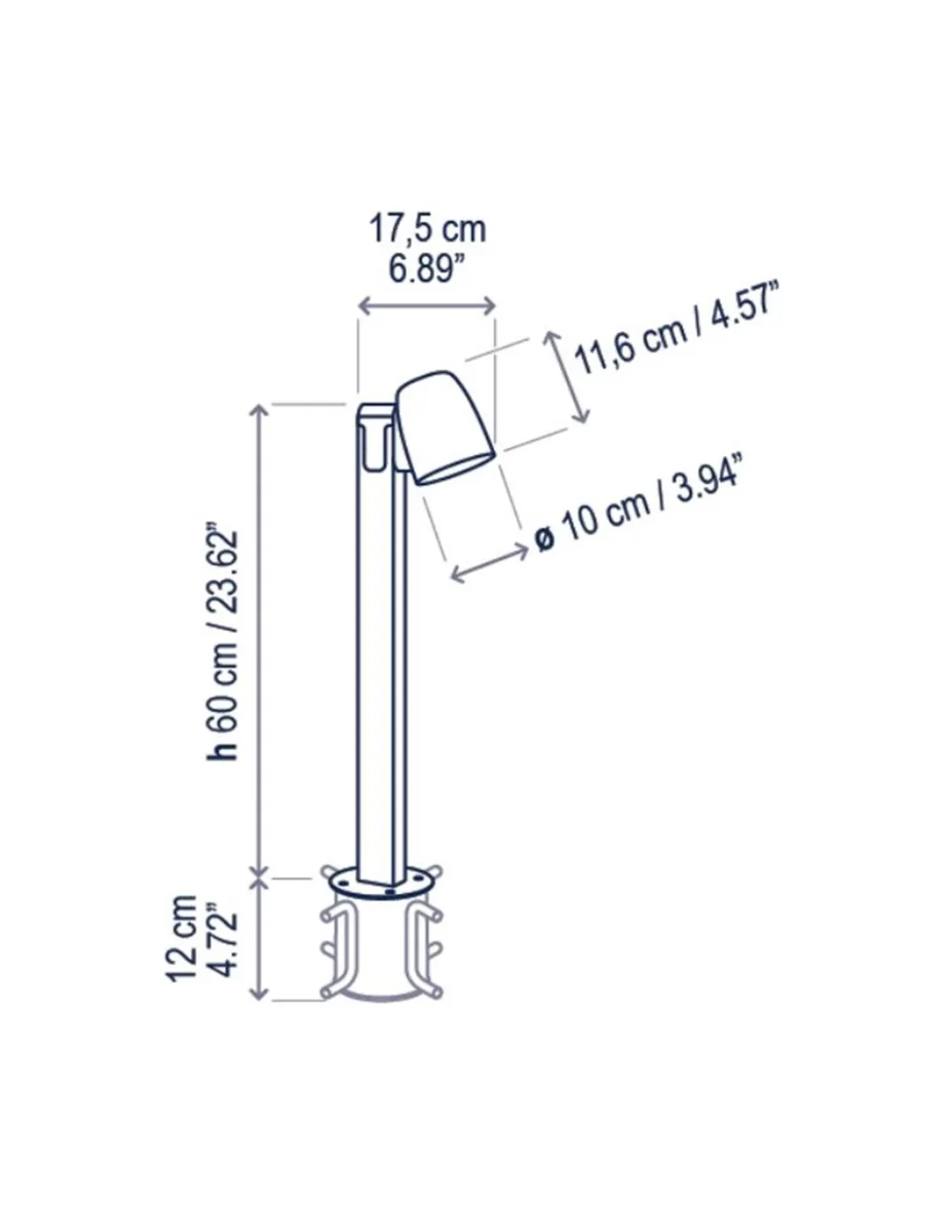Baliza de exterior Nut – Bover – Lámpara de exterior moderna en 2 tamaños, Regulable Triac