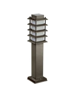 Baliza de exterior Siljan – FORLIGHT – Lámpara vintage marrón óxido, E27 IP55 (Recomendado para exterior), Altura: 45 cm