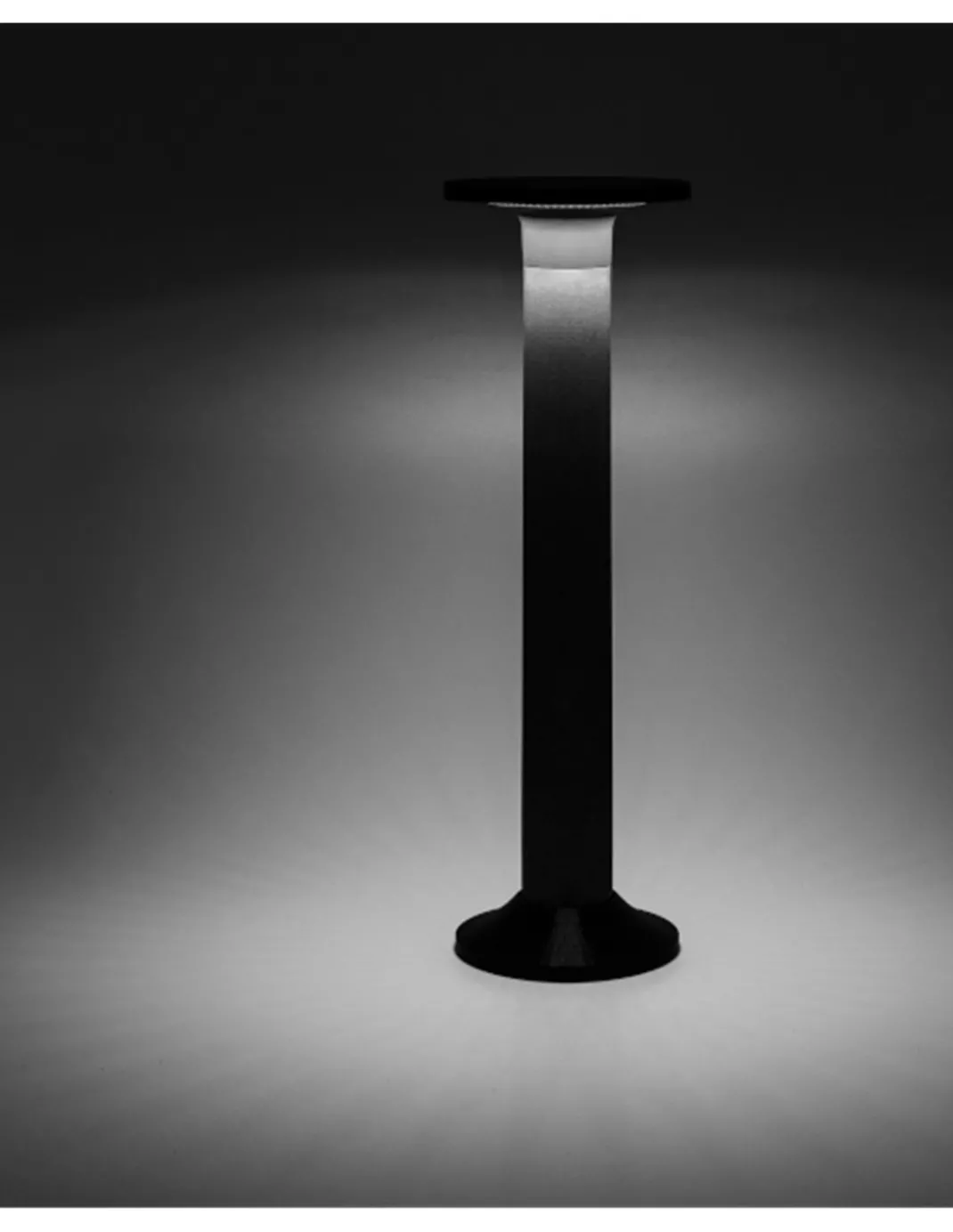 Baliza de exterior Yika – FORLIGHT – Lámpara moderna negra, LED 3000K 7,9W IP44, Altura: 52 cm