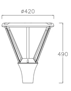 Cabezal farola Atenea - Iberlamp - Diseño moderno en antracita, LED 48W