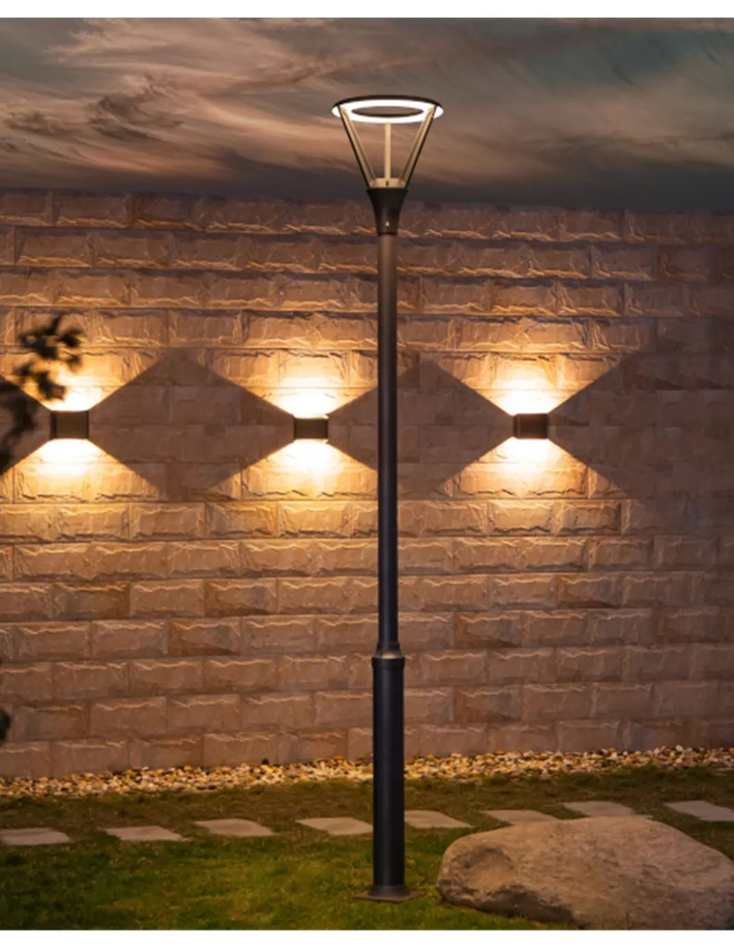 Cabezal farola Atenea - Iberlamp - Diseño moderno en antracita, LED 48W