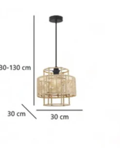 Colgante de techo Aifos - AJP - Lámpara boho chic con pantalla de cuerda