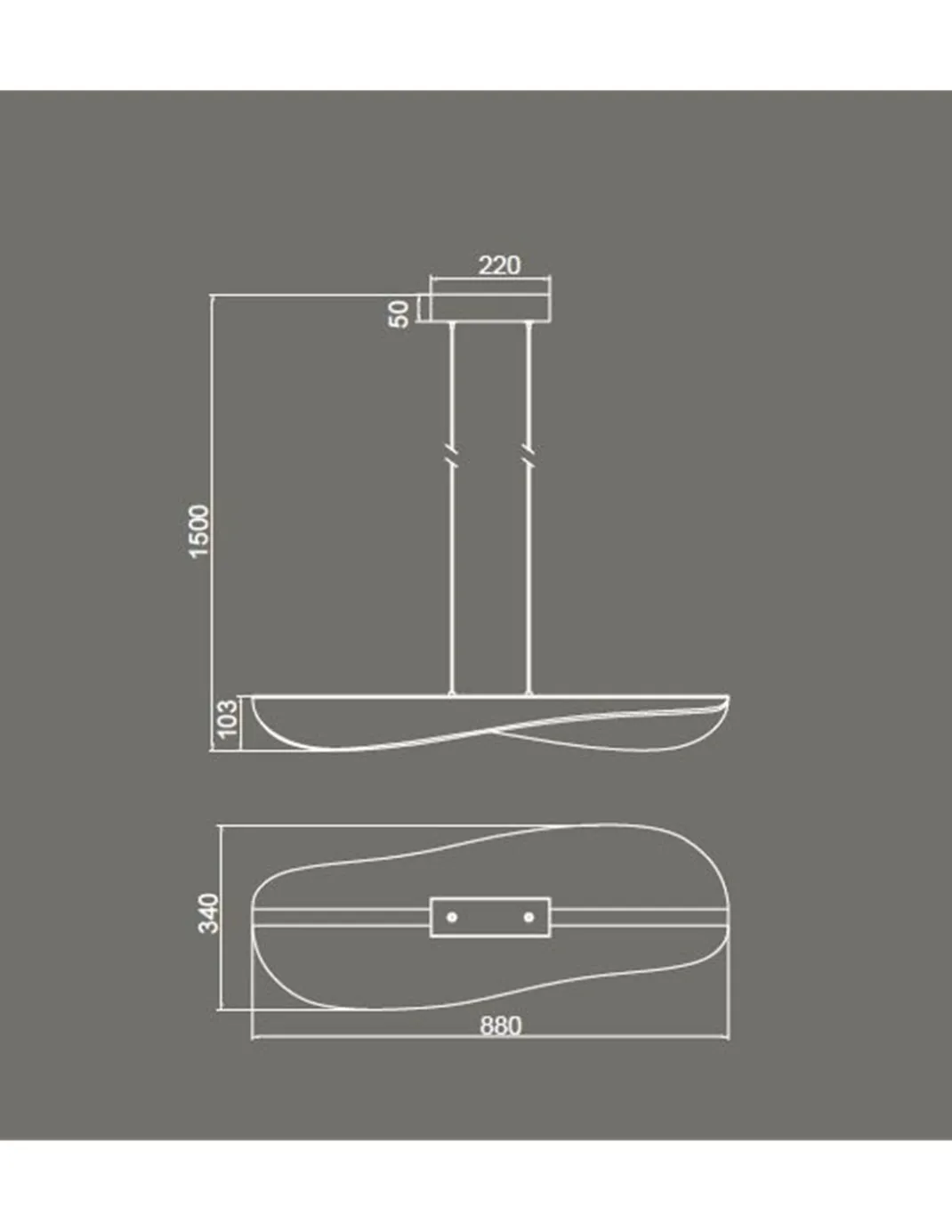 Colgante de techo Bianca – Mantra – Lámpara de techo blanca, LED 3000K