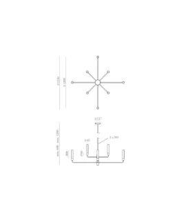 Colgante de techo Delie 8 - Aromas - Lámpara de vidrio soplado+mármol, Ø 125 cm