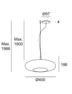 Colgante de techo empotrable Plat – LedsC4 – Lámpara de cristal en verde, fumé o ambar Regulable LED 2700-3000-4000K