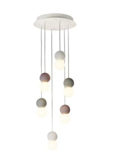 Colgante de techo Galaxia – Mantra – Lámpara de techo bola, Blanco+Gris+Rojo, E27