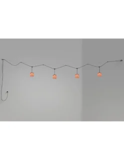 Colgante de techo Nans Catenary – Bover – Lámpara de exterior, 4 Pantallas de fibra sintética tejida a mano, LED 2700K