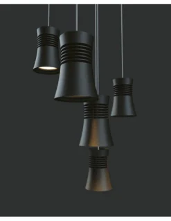 Colgante de techo Pagoda – Mantra – Lámpara colgante blanca-negra, LED 3000K-4000K