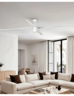 des-Ventilador de techo con luz Attos - Faro - Ventilador XXL blanco, para estancias grandes