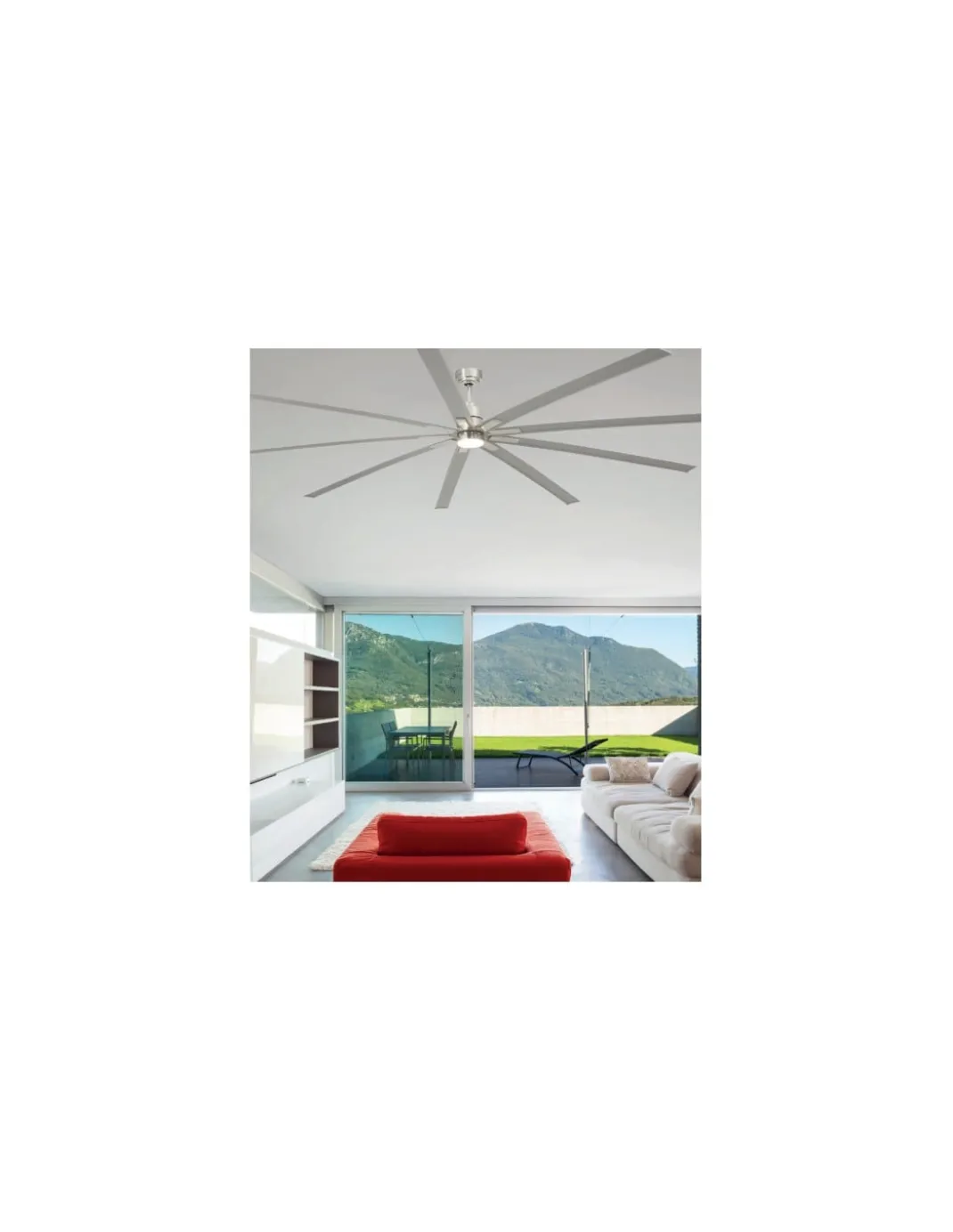 des-Ventilador de techo con luz LED Manhattan - Faro - Lámpara ventilador grande XXL