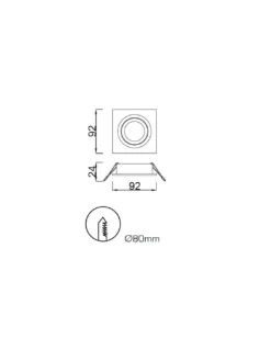 Downlight cuadrado Básico GU10 - Mantra
