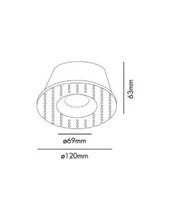 Downlight de techo Fresh – Faro – Lámpara sin marco,Ø 12 cm