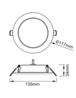 Downlight empotrable Eilat - Mantra - Panel LED circular empotrable ultrafino