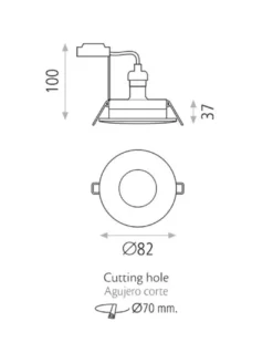 Downlight Hera - ACB - Foco empotrable LED Ø 8.2 cm, IP54