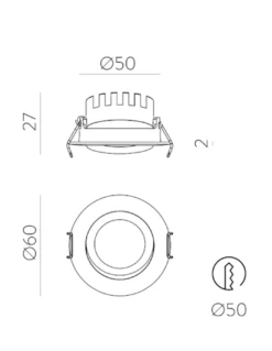 Downlight LED Tilt - ACB - Foco de techo minimalista