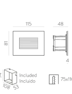 Empotrable de pared de exterior Solis - ACB - Lámpara LED de señalización