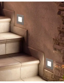 Empotrable de pared Frol - Faro - Foco LED cuadrado de exterior IP65, níquel mate