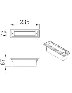 Empotrable de pared Malta - Iberlamp - Foco rectangular de exterior para iluminar escaleras o pasillos