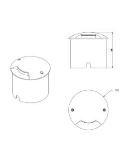 Empotrable de suelo Mijas - Iberlamp - Diseño redondo de aluminio antracita, Ø 16 cm