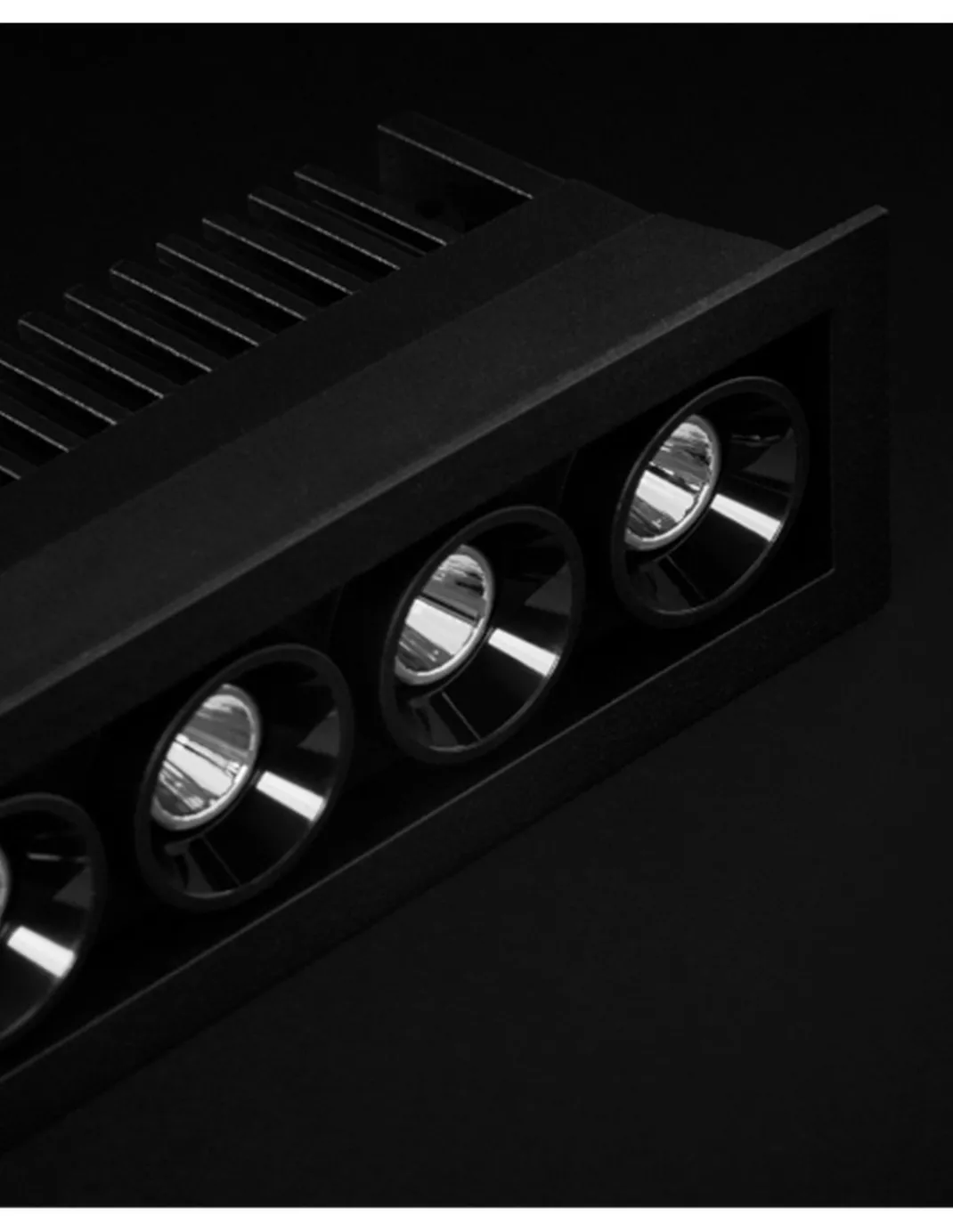 Empotrable de techo Black Foster Micro - Arkoslight - Downlight trimless negro mate, 5 luces