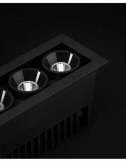 Empotrable de techo Black Foster Micro - Arkoslight - Downlight trimless negro mate, 5 luces