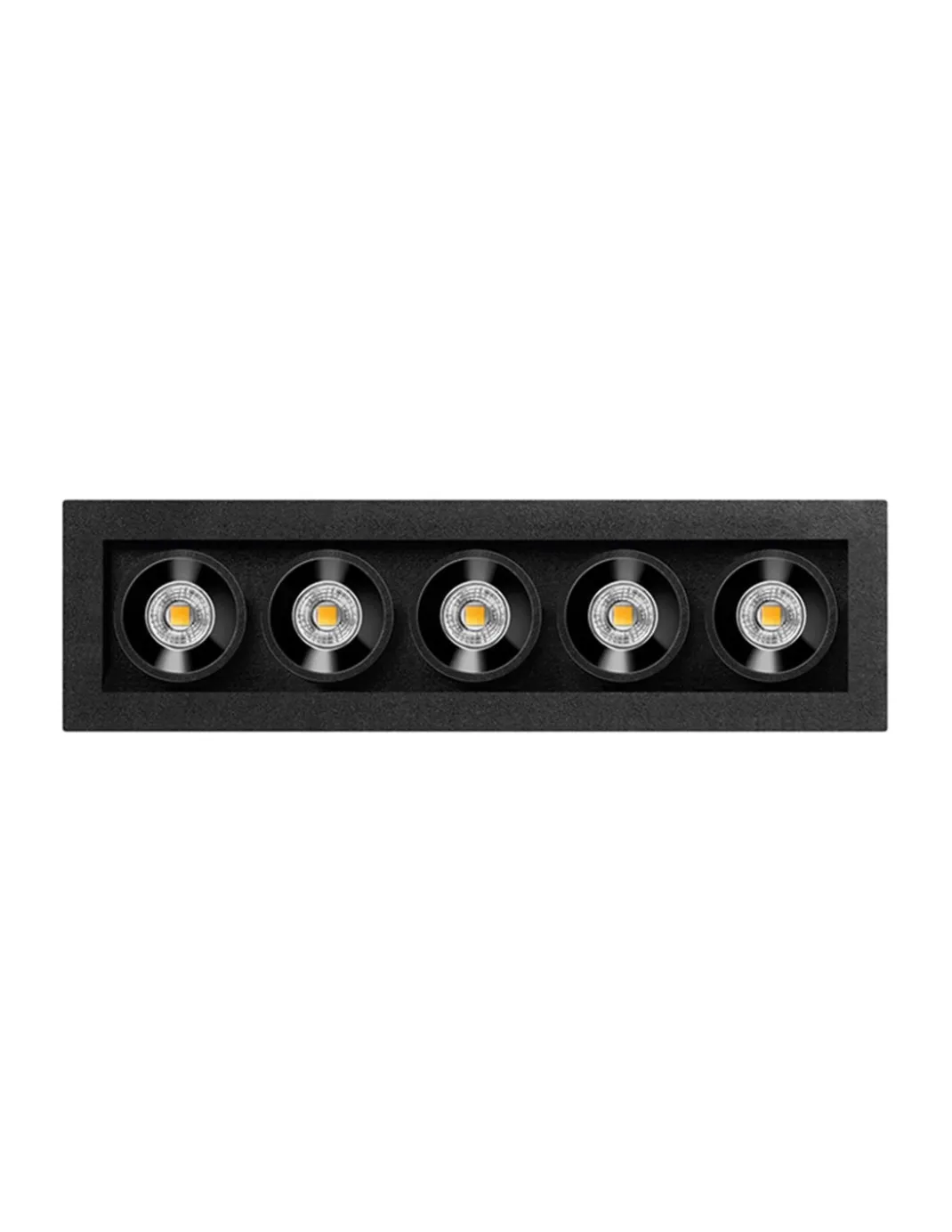 Empotrable de techo Black Foster Micro - Arkoslight - Downlight trimless negro mate, 5 luces