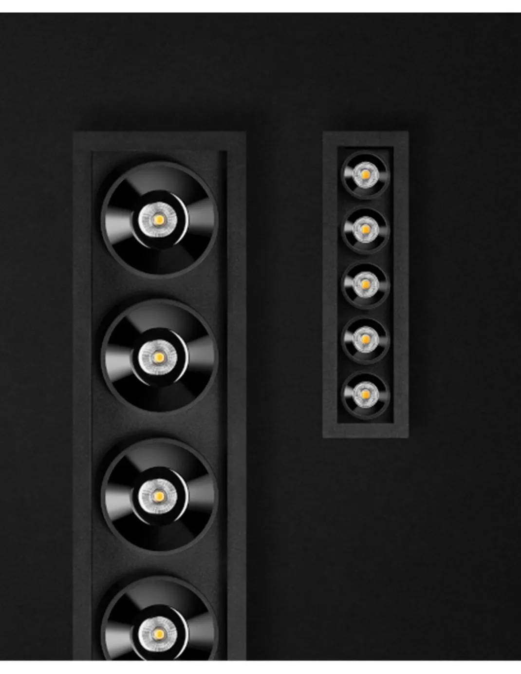 Empotrable de techo Black Foster Micro - Arkoslight - Downlight trimless negro mate, 5 luces