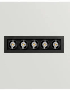 Empotrable de techo Black Foster Micro - Arkoslight - Downlight trimless negro mate, 5 luces