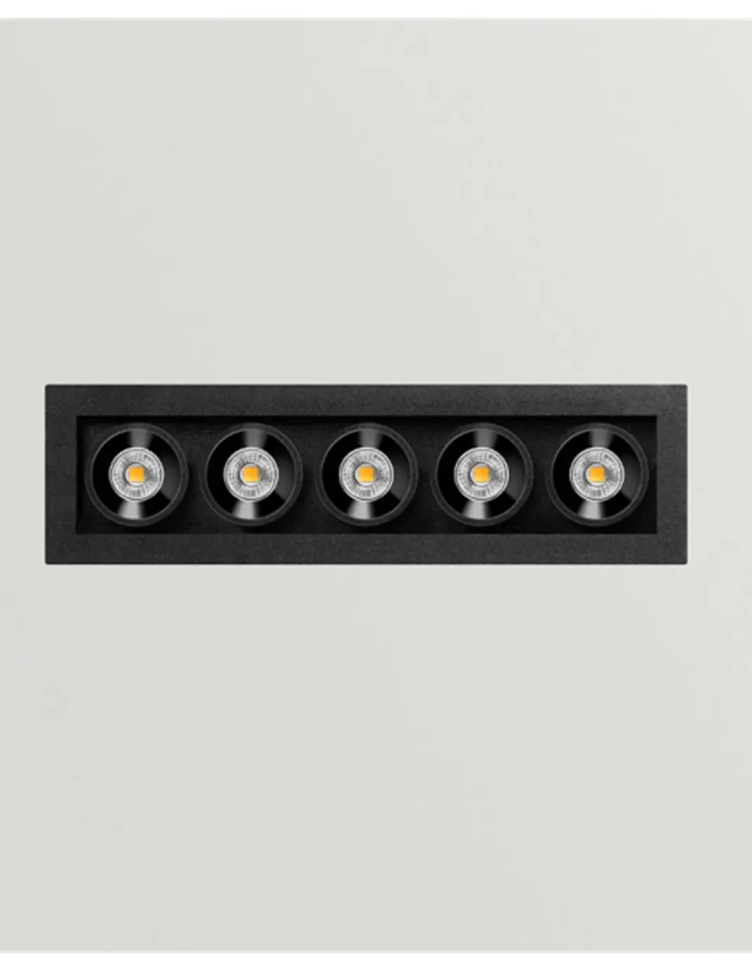 Empotrable de techo Black Foster Micro - Arkoslight - Downlight trimless negro mate, 5 luces