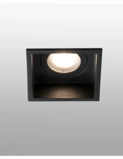 Empotrable de techo Hyde – Faro – Downlight cuadrado, GU10, IP44, 8.9 cm