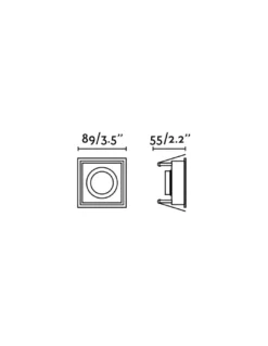 Empotrable de techo Hyde – Faro – Downlight cuadrado, GU10, IP44, 8.9 cm