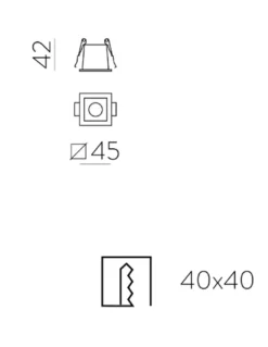 Empotrable de techo Invisible - ACB - Downlight LED cuadrado minimalista