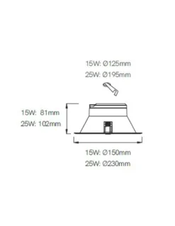 Empotrable de techo Thessis – Beneito & Faure – Lámpara LED, Temperatura de color regulable: 3.000K / 4.000K / 5.000K