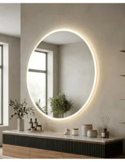 Espejo iluminado Petra - ACB - Espejo redondo para baño (IP44)