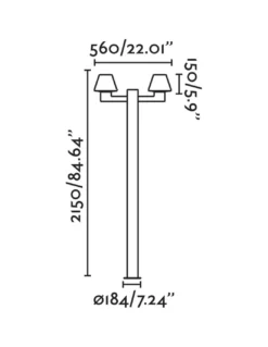 Farola de exterior Mistu – Faro – Lámpara gris oscuro, IP44, 215 cm
