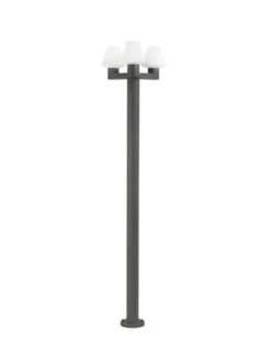 Farola de exterior Mistu – Faro – Lámpara 3 luces, Gris oscuro, 215 cm