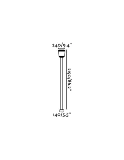 Farola LED Plaza - Faro - Farola exterior negra 220 cm