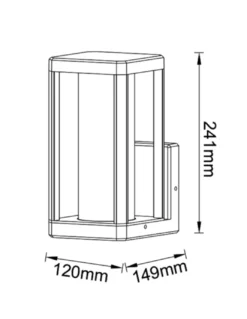 Farol de pared exterior Nevada - Mantra - Lámpara rectangular con vidrio