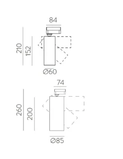Foco de carril Isquia - ACB - Proyector para carril trifásico orientable