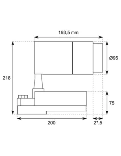 Foco de carril TLZ14 - Conalux - Lámpara orientable con zoom ajustable 15º-60º