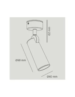 Foco de pared y techo LED en 2 acabados orientable y regulable 2700K – Haul - Milán
