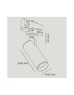 Foco de techo de carril Haul - Milán - Proyector moderno orientable