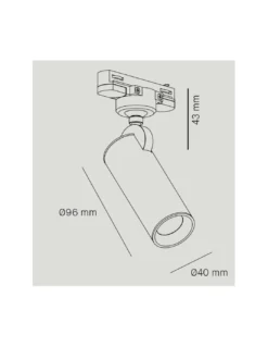 Foco de techo de carril LED Ø 4 cm en 2 acabados orientable y regulable 2700K – Haul - Milán