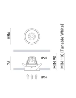 Foco de techo de exterior Buddy - Arkoslight - Lámpara redonda regulable LED regulable